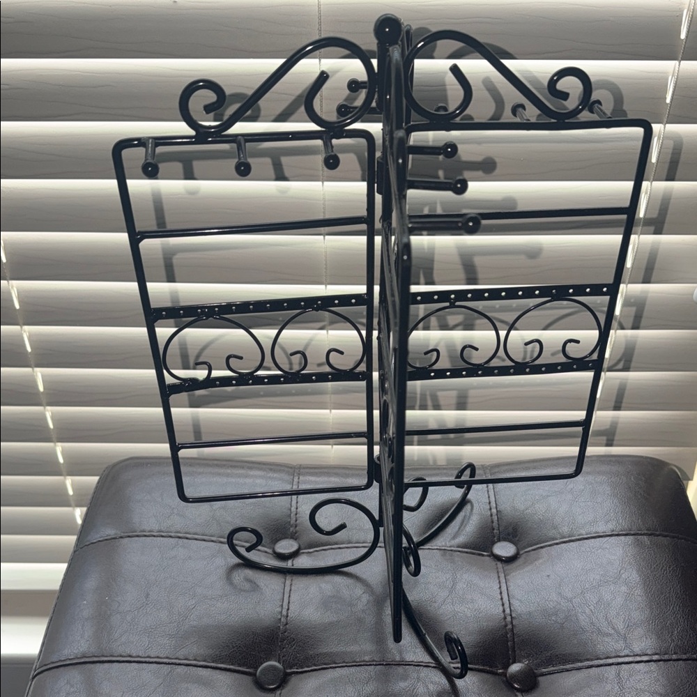 Black Metal Jewelry Earring and Necklace Organizer